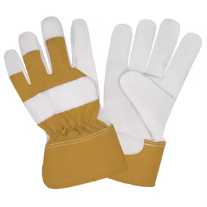 Gants de sécurité en cuir de grain de mouton robustes Gants en coton confortables résistants à l'abrasion pour le travail de protection personnelle - Product Image 4
