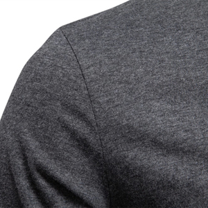 Camiseta ajustada con cuello Henley para hombre, 100% de algodón, alta calidad, informal, Color sólido, manga larga, moda de otoño, diseño en blanco - Product Image 3