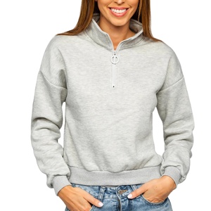 Sweat-shirts à capuche en polaire de haute qualité avec fermeture éclair 1/4 pour femmes, streetwear d'hiver, couleur et logo personnalisés - Product Image 1