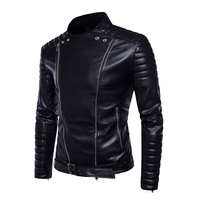 Blouson de moto en cuir véritable pour homme, coupe ajustée, style motard, coupe-vent et imperméable, en peau de mouton, collection hiver, vente en gros