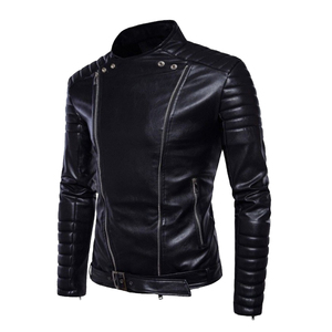 Wholesale Men Genuine Premium Leather Slim Fit Biker Style Winter Fashion Motorcycle <b>Jacket</b> Windproof <b>Waterproof</b> Sheep Stand - Product Image 2