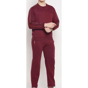 Conjunto de pantalones de chándal acampanados con sudadera de 2 piezas Unisex 350 Gsm algodón orgánico ligero 350 Gsm chándal de lana para invierno - Product Image 5