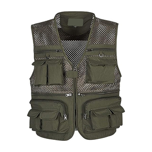 Polyester/coton hommes multi-poches Cargo gilet vêtements d'extérieur séchage rapide escalade tir photographie pêche journaliste gilet - Product Image 1
