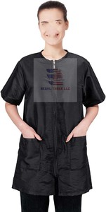 Veste de toilettage pour animaux de compagnie avec fermeture éclair intégrale et poches, en nylon/polyester, résistante à l'eau, durable, uniforme de salon - Product Image 2