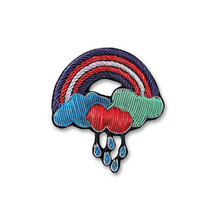 Broderie inde soie broche sur patch rainbowcloud broche badge patchs pour vêtements parches termoadhesivos para ropa pour vêtements - Product Image 1
