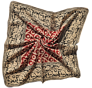 Bandanas de style bohème Foulard en coton imprimé bloc et foulard carré Mouchoir avec design imprimé chic - Product Image 1