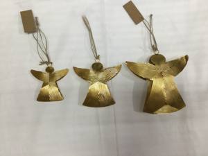 <b>Angel</b> Metal Elegant Etched Design Christmas Ball & Tree <b>Ornaments</b> Hanging Decorative Elements - Product Image 2