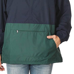 Pull-over imperméable léger pour homme Veste à capuche à demi-fermeture éclair avec poche avant Logo personnalisé disponible - Product Image 5