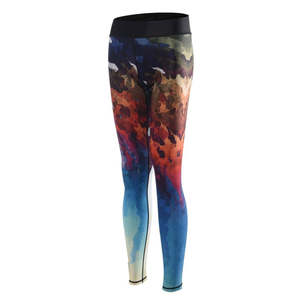 Legging d'entraînement pour femmes Conception OEM personnalisée avec matériau respirant à faible quantité minimale de commande Taille moyenne Technologie sans couture Logo sur la taille - Product Image 1