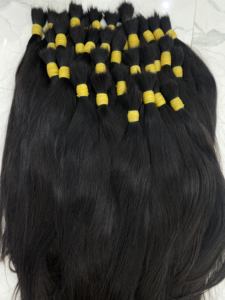 Extensiones de cabello humano virgen vietnamita negro largo alineado cutículas a granel de un donante al por mayor - Product Image 6