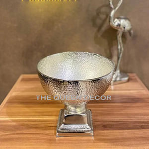 ชามโลหะตกแต่งพื้นผิวที่ทำจากค้อนชามชุบสีเทาดีไซน์ใหม่สำหรับงานแต่งงานของตกแต่งชามคุณภาพระดับดีลักซ์ - Product Image 1