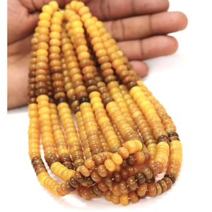 Hermosas cuentas de ópalo rosa púrpura en forma de rondel liso, cuentas de ópalo rosa púrpura de 7-9 mm en forma de rondel liso, cuentas de piedra preciosa de calidad AAA. - Product Image 1