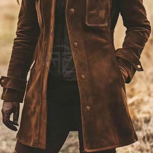Manteau en cuir suédé de luxe, respirant, design d'hiver, léger, écologique, décontracté, avec un look propre et un port confortable - Product Image 4