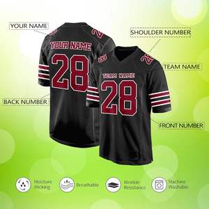 Maillot de football américain à manches courtes personnalisé de qualité supérieure Techniques imprimées de marque d'équipe entièrement personnalisables disponibles plusieurs tailles - Product Image 2