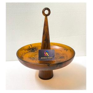 Designer Amber Resin Cake Stand for Festive Occasions Trending Round Cake Platter Fruit Stand Wedding Events Decorated Tableware - Product Image 1