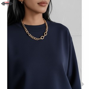 Sudadera de Mujer para Invierno, Estilo Hip Hop Urbano, Personalizada, de Alta Calidad, con Cuello en V, Manga Larga, Color Sólido, con Logotipo Frontal - Product Image 5