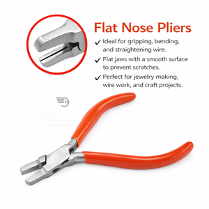 Pince à bec plat de haute qualité de 4 pouces (100 mm) en acier inoxydable, taille personnalisable avec poignée en PVC pour le cintrage de fils et les loisirs créatifs - Product Image 2