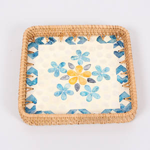 ขายส่งหวายคุณภาพสูงและแม่มุกถาดเสิร์ฟสําหรับแสดงอาหารชากาแฟในโต๊ะรับประทานอาหารขนาดที่กําหนดเอง - Product Image 4