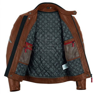 High Quality Breathable <b>Plus</b> <b>Size</b> Zipper Front <b>Biker</b> Leather <b>Jacket</b> for Men Soft Inner Lining Safety Comfort Reinforced - Product Image 4