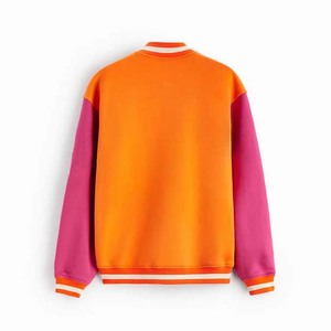 Oem Custom Winter Coated Wool Embroidery Mens <b>Fleece</b> Letter Bomber Baseball Varsity <b>Jacket</b> with Front Logo - Product Image 6