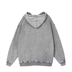 Pull surdimensionné Vintage délavé à l'acide à manches longues Logo personnalisé 100% coton sweats à capuche unis sweats vêtements pour hommes basiques - Product Image 6