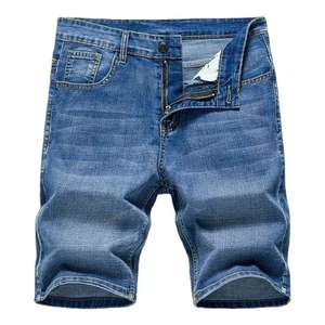 กางเกงยีนส์ขาสั้นทรงคลาสสิกสำหรับผู้ชาย สไตล์ธุรกิจแฟชั่นใหม่สำหรับฤดูร้อน เนื้อผ้ายืดบางเบา สบายๆ เป็นมิตรกับสิ่งแวดล้อม ลายเรียบสีพื้น - Product Image 3