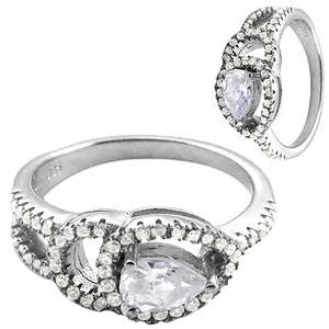 Bague en diamant taille poire pour femme en argent sterling 925 - Option cadeau - Product Image 3
