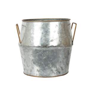 Ensemble de cinq jardinières en métal décoratives, galvanisées, design antique, faites à la main, jardinières décoratives en fleurs galvanisées - Product Image 3