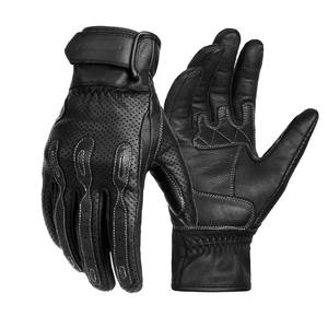 Guantes de cuero genuino unisex para motocicleta, diseño de logotipo personalizado, guante de moto de carreras con gama superior - Product Image 1
