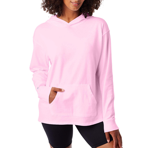 Nueva llegada cómodo diseño personalizado tela de lana precio barato mujeres Sudadera con capucha en color sólido - Product Image 5