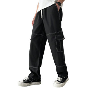 Dernier modèle de pantalon cargo personnalisé pour hommes avec poche latérale pantalon tactique de style de rue de coupe régulière pantalon délavé pour hommes à la mode - Product Image 3