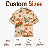 Kemeja Pantai Lengan Pendek Bergaya Kuba, Bahan Cetak, Ukuran Besar, Kasual Vintage Musim Panas, Pakaian Pria Custom IKDEER OEM