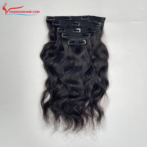 Raw Hair <b>Clip</b> in Hair Double Drawn 100% Vietnamese Human Hair <b>Extensions</b> No Shedding No Tangle No Chemicals Vietnam Factory - Product Image 1