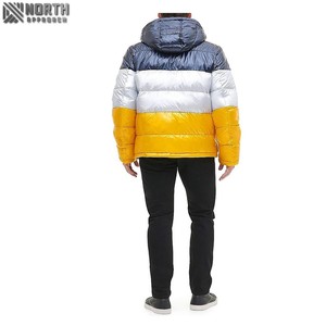 Veste matelassée pour hommes de haute qualité avec col montant tissu d'hiver à capuche multicolore décoration de motif d'impression de Logo personnalisé - Product Image 5