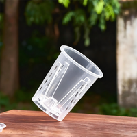 Pots à orchidées transparents épaissis en gros, 4-6,3 pouces, en plastique transparent, avec fentes, trou de drainage, doublure pour plantes, écologique