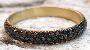 14 Ct <b>Gold</b> Black Moissanite Diamond <b>Ring</b> AAA Grade Moissanite Jewellery Wedding Diamond <b>Ring</b> Hip Hop Jewellery - Product Image 2