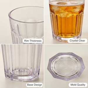 [Holar] Verres à boire en plastique empilables classiques de haute qualité, résistants aux chocs, fabriqués à Taïwan, 11 oz, pour le lait et les jus - Product Image 4
