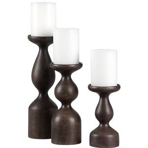 เชิงเทียนตกแต่งเชิงเทียนไม้สำหรับตกแต่งบ้านที่วางเทียนแบบเสาสำหรับการสร้างสรรค์แนวโบราณ - Product Image 2