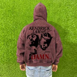 <b>Thermal</b> 500 Gsm Custom Vintage Red French Terry Oversized Blank <b>Hoodies</b> <b>Men</b> Sweatshirts Acid Washed Distressed Zipper <b>Hoodies</b> - Product Image 6