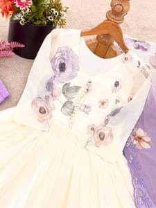 Vestido DE TRABAJO bordado con Secuencia de Georgette de imitación cosido completo listo para usar y parte inferior con borde de encaje de Georgette de imitación Dupatta - Product Image 5