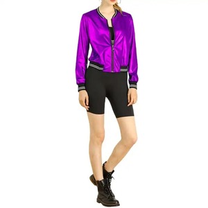 Blouson aviateur violet de haute qualité pour femmes Long Street Wear Respirant à la mode Nouveau design Rempli de coton Fabricant direct - Product Image 3