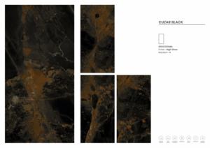 Azulejos de Porcelana Esmaltada de Alto Brillo con Diseño Italiano, Color Negro Cuzar - Product Image 3