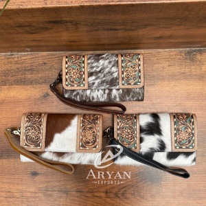 กระเป๋าคลัทช์แบบยาวสำหรับผู้หญิงทำจากหนังวัวแท้หรูหราสำหรับผู้หญิง - Product Image 1