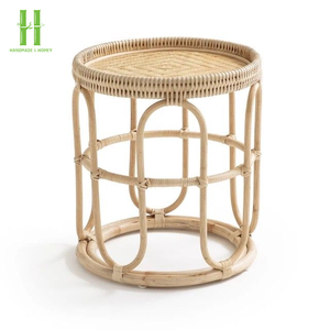 Wholesale New Natural Living Room Rattan Furniture Rattan Coffee <b>Table</b> with <b>Glass</b> Top Made in Vietnam - Product Image 5