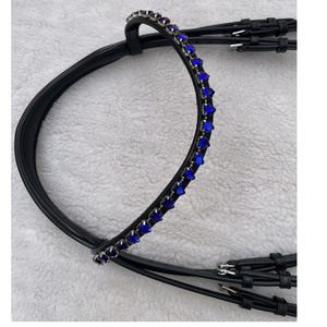 Bridon d'équitation de haute qualité avec bandeau orné, en cuir noir, confortable, avec mors à bride - Product Image 5