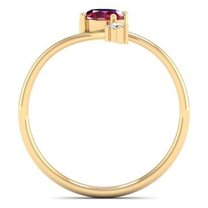 Anillos de Compromiso REYES de Alta Calidad en Plata de Ley 925 con Gema de Rubí de Corte Ovalado de 0.35 Quilates y Moissanita para Mujer, Joyería Fina - Product Image 4