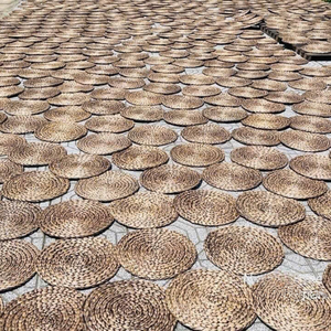 Esteras redondas de jacinto de agua con estilo, decoración Bohemia Vintage única orgánica para el hogar, caja empaquetada para sala de estar, trae naturaleza al interior - Product Image 5