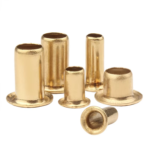 Remache tubular hueco de latón con ojo y cabeza plana para pasaje de orificio - Product Image 1
