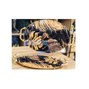 Plateau de service alimentaire de forme et de taille personnalisées au design antique, parfait pour servir du thé, du café, des biscuits et des desserts à bas prix - Product Image 3