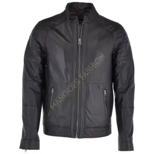 Классическая Мужская винтажная Байкерская кожаная куртка черного цвета-стильный дизайн Келли для вневременной привлекательности мужской моды